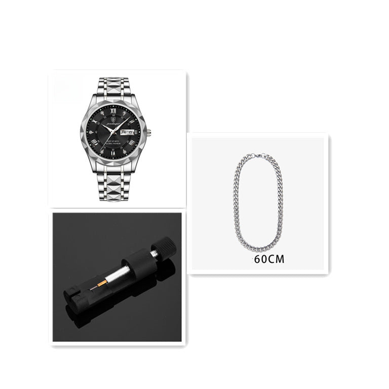 Men’s Waterproof Quartz Watch | Luminous Dial with Double Calendar Display – Durable & Stylish ARVASHAA