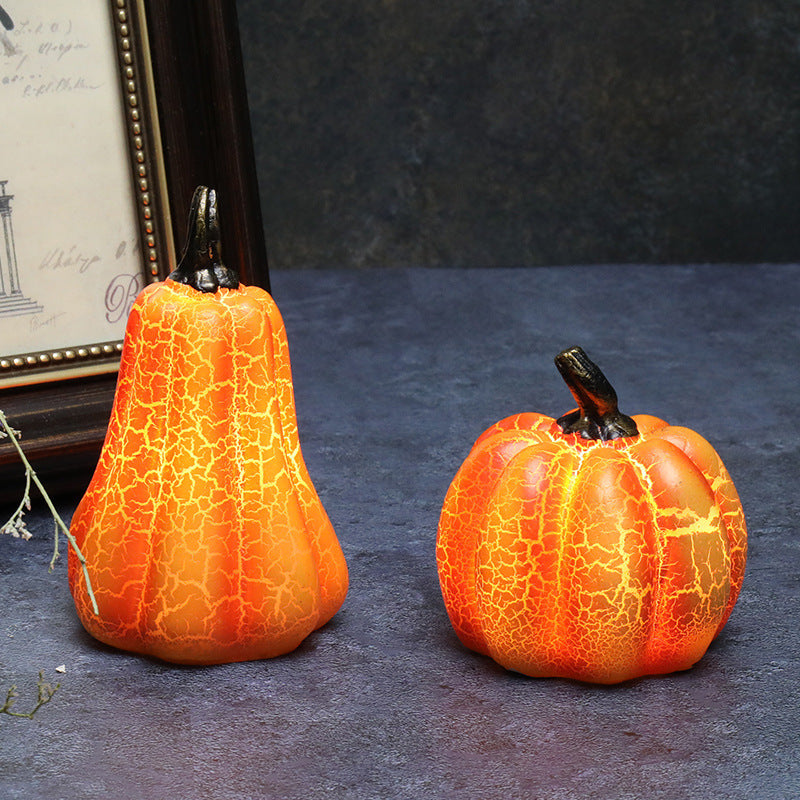 New Halloween Pumpkin Lantern Simulation Pumpkin LED Candle Lamp Resin Luminous Pumpkin ARVASHAA