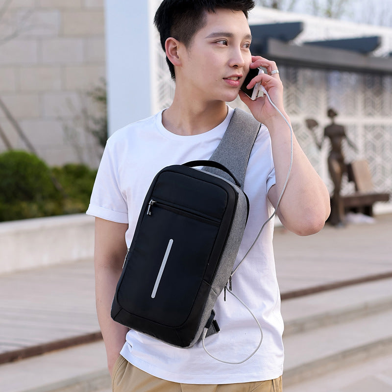 Anti-theft USB charging chest bag with you ARVASHAA