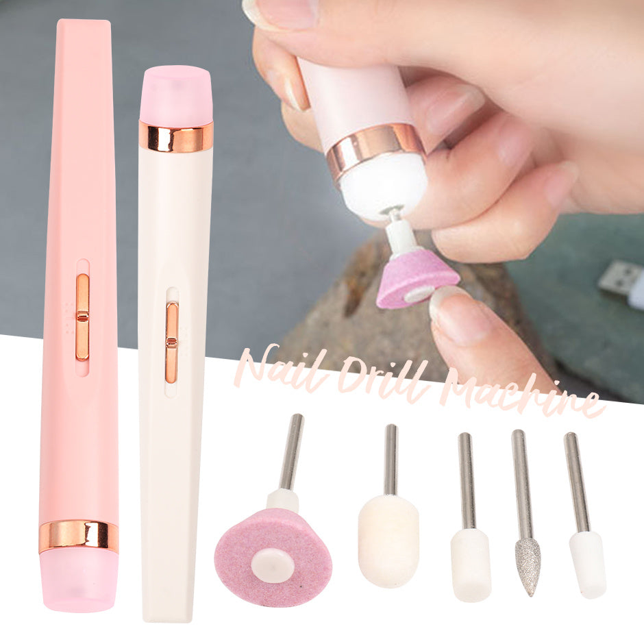 5-in-1 Electric Manicure & Pedicure Drill Set | Cordless USB Rechargeable Nail Polisher with LED Cutters ARVASHAA
