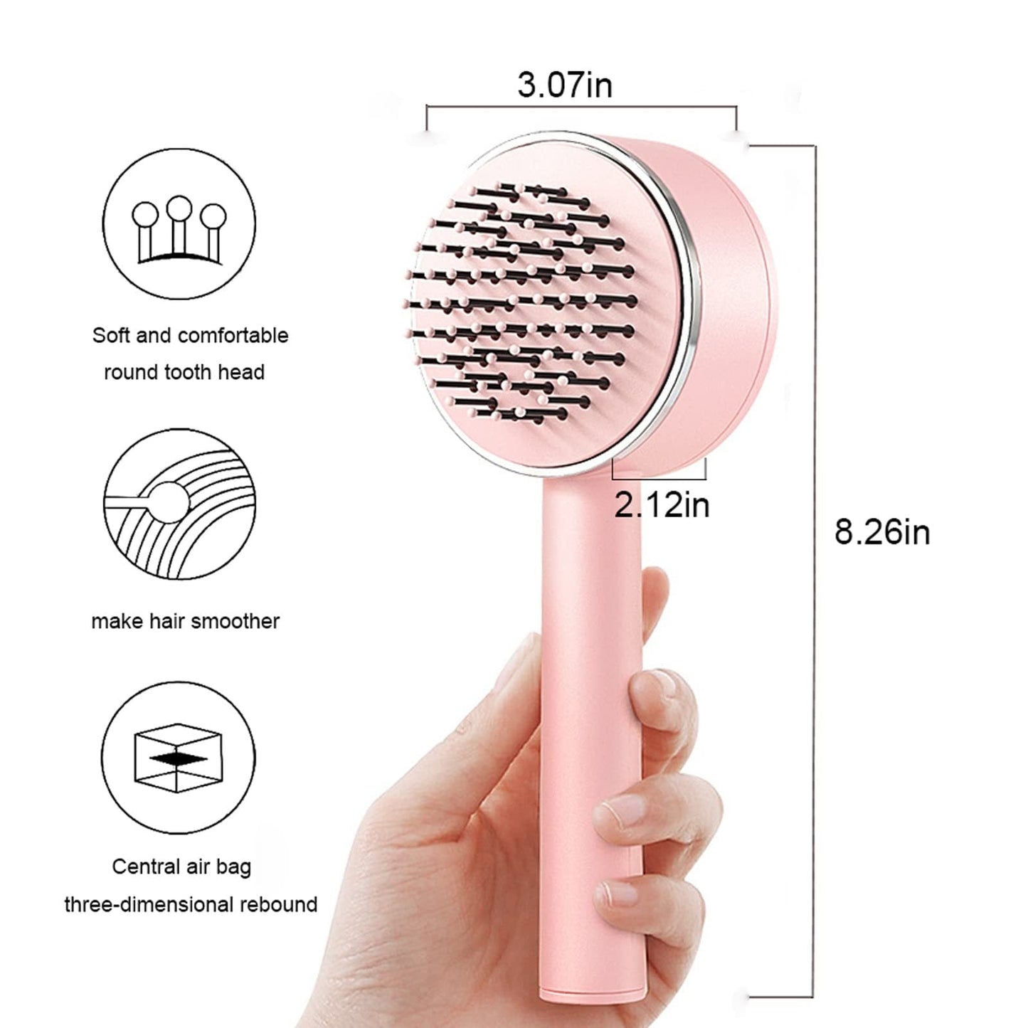 Self-Cleaning Hair Brush – Anti-Static Detangling Scalp Massage Comb for Women & Curly Hair ARVASHAA
