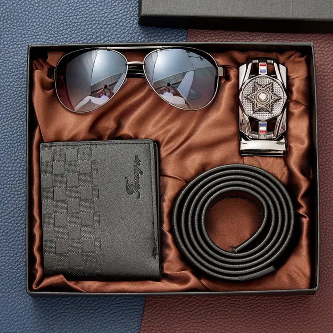 Luxury Executive Gift Set – Watch, Perfume, Pen, Belt, Wallet & Key Tag in Premium Box ARVASHA