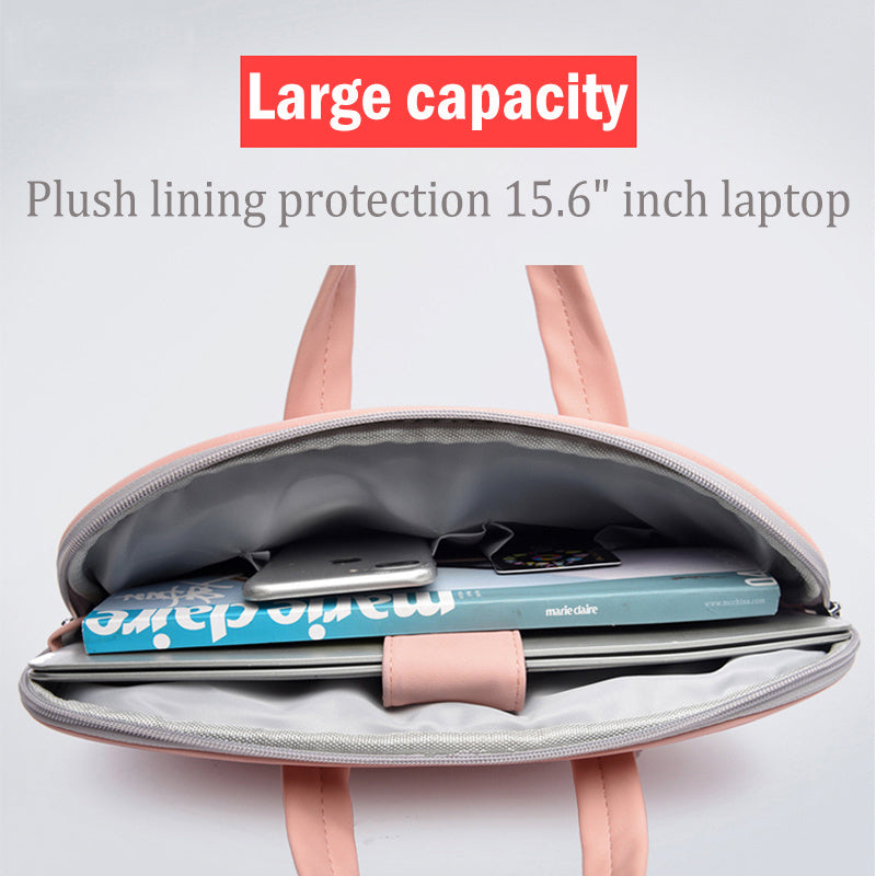 PU Leather Women Laptop Bag Notebook Carrying Case Briefcase For Macbook Air 13.3 14 15.6 Inch Men Handbags Shoulder Mouse Bag ARVASHAA