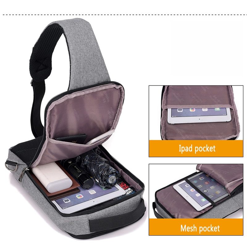 Anti-theft USB charging chest bag with you ARVASHAA
