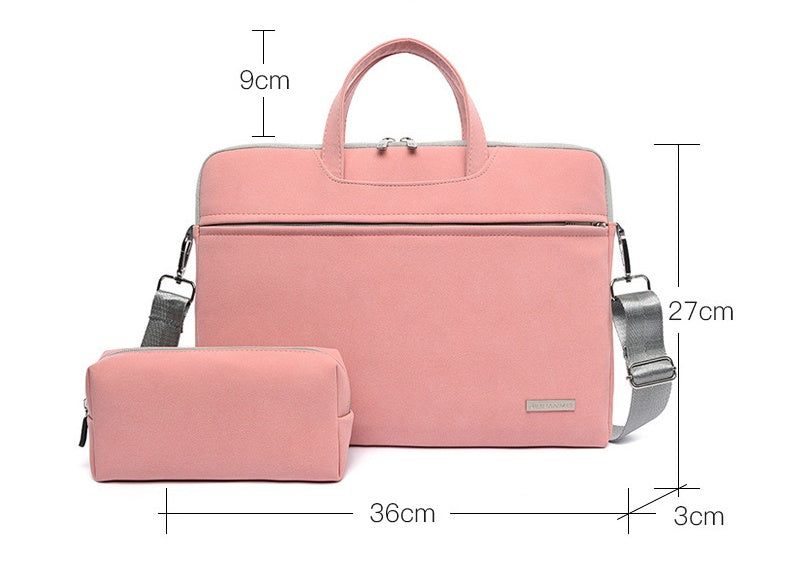 PU Leather Women Laptop Bag Notebook Carrying Case Briefcase For Macbook Air 13.3 14 15.6 Inch Men Handbags Shoulder Mouse Bag ARVASHAA