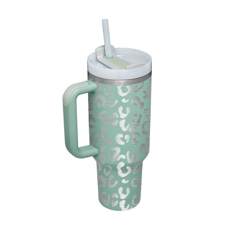 40 Oz Tumbler With Handle Straw Insulated, Stainless Steel Spill Proof Vacuum Coffee Cup Tumbler With Lid Tapered Mug Gifts For Valentine Lover Suitable For Car Gym Office Travel ASKVexperts