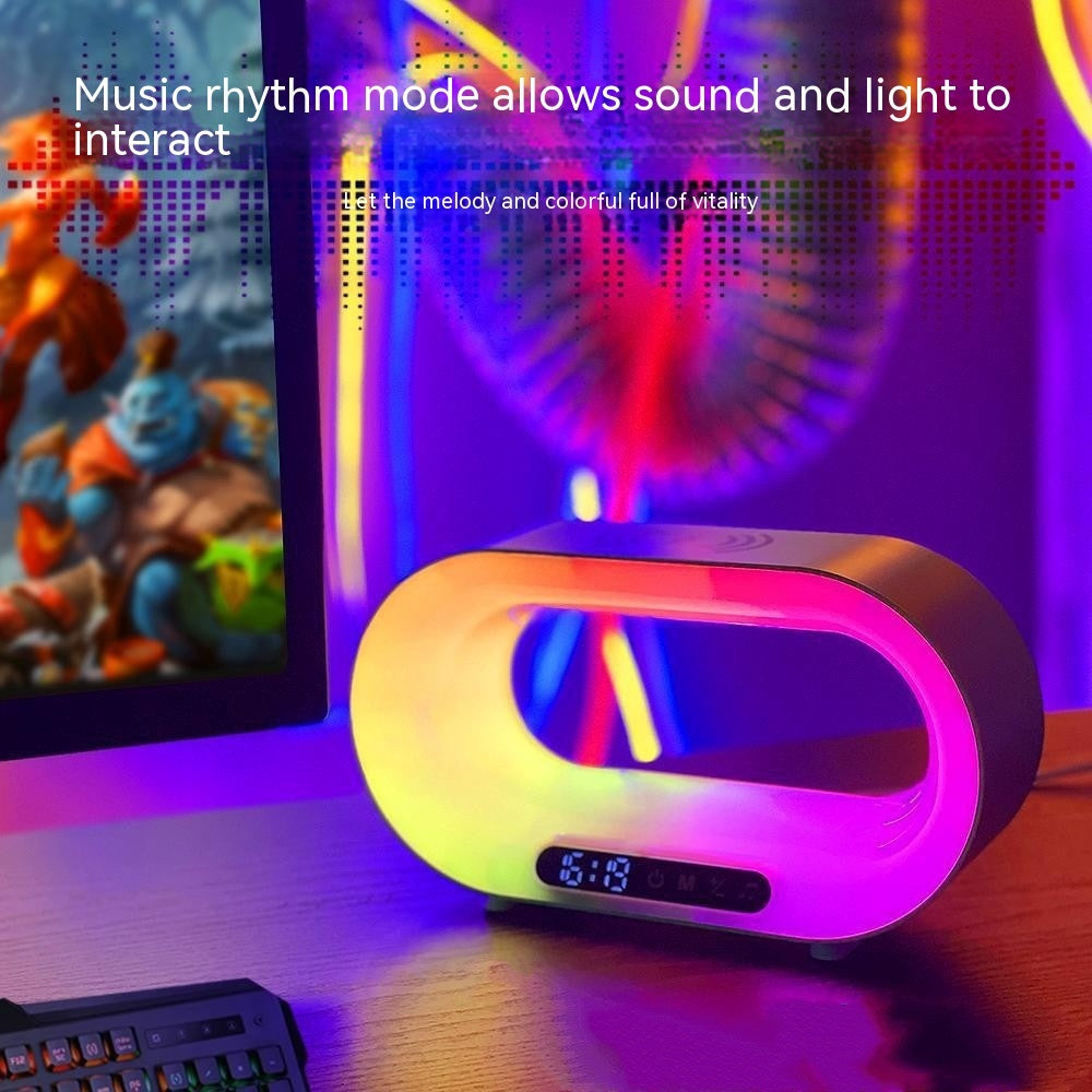 Multi-function 3 In 1 LED Night Light APP Control RGB Atmosphere Desk Lamp Smart Multifunctional Wireless Charger Alarm Clock ARVASHAA