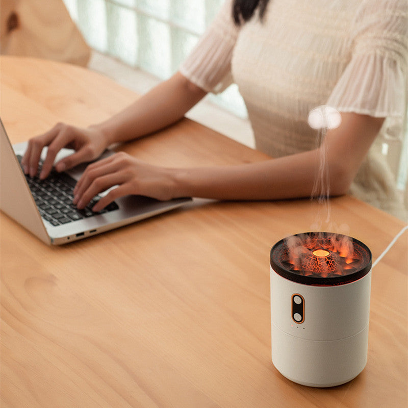 Volcanic Flame Aroma Essential Oil Diffuser USB Portable Jellyfish Air Humidifier Night Light Lamp Fragrance Humidifier ARVASHAA
