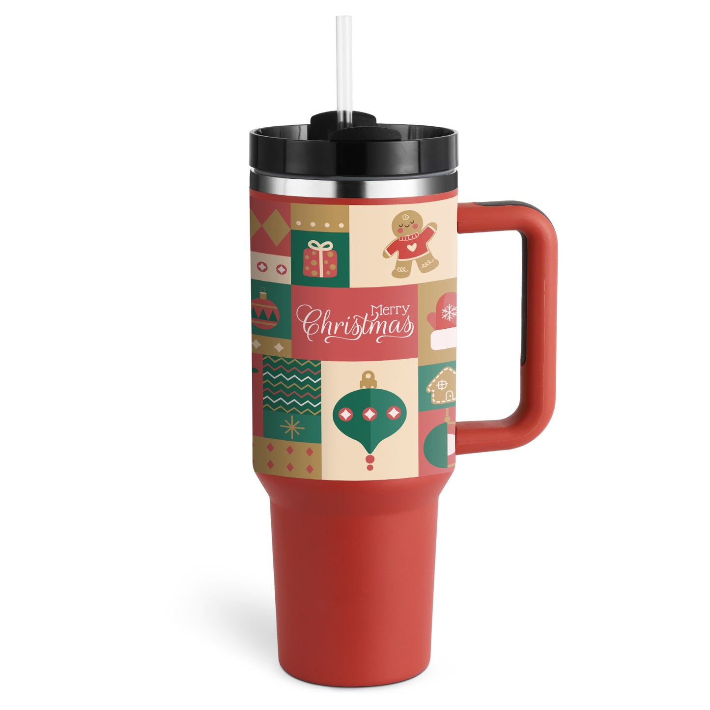 40 Oz Tumbler With Handle Straw Insulated, Stainless Steel Spill Proof Vacuum Coffee Cup Tumbler With Lid Tapered Mug Gifts For Valentine Lover Suitable For Car Gym Office Travel ASKVexperts