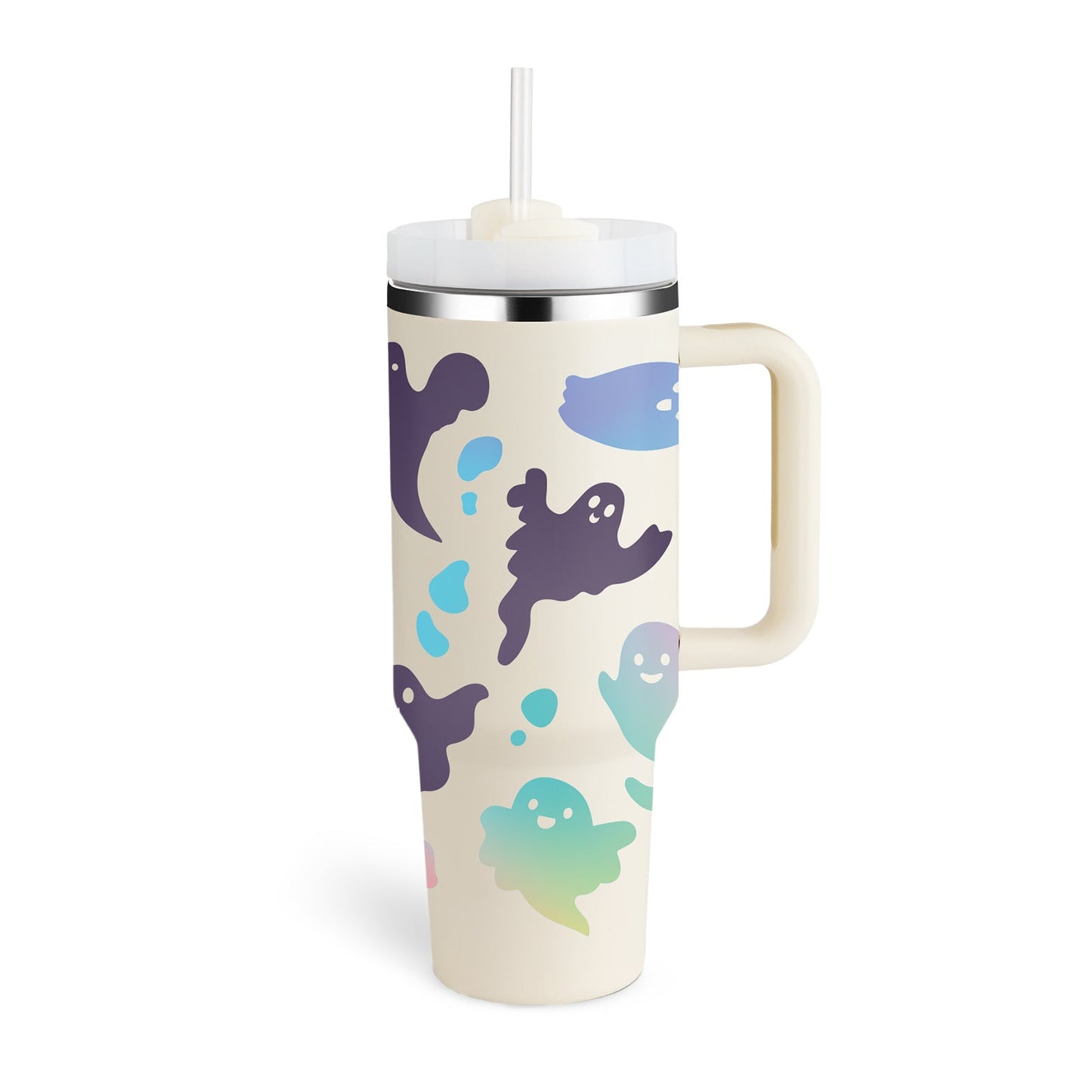 40 Oz Tumbler With Handle Straw Insulated, Stainless Steel Spill Proof Vacuum Coffee Cup Tumbler With Lid Tapered Mug Gifts For Valentine Lover Suitable For Car Gym Office Travel ASKVexperts