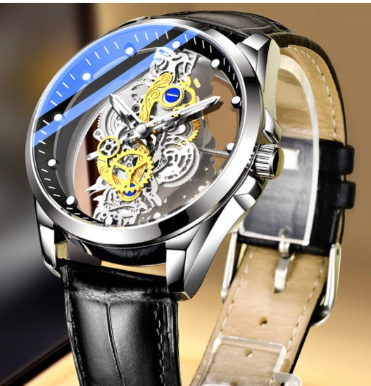 Men Watch Skeleton Automatic Quartz Watch Gold Skeleton Vintage Man Watch Mens Watches Top Brand Luxury ARVASHAA
