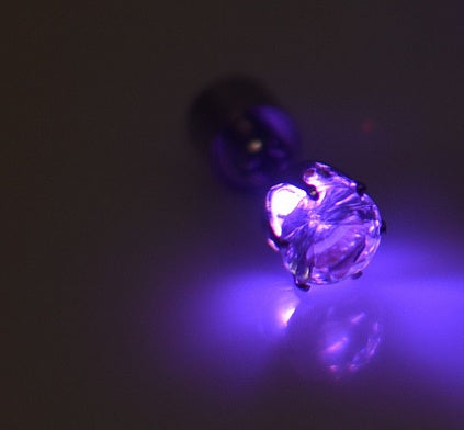 Hot Sale 1PCS Charm LED Earring Light Up Crown Glowing Crystal Stainless Ear Drop Ear Stud Earring Jewelry gift Free Shipping ARVASHAA