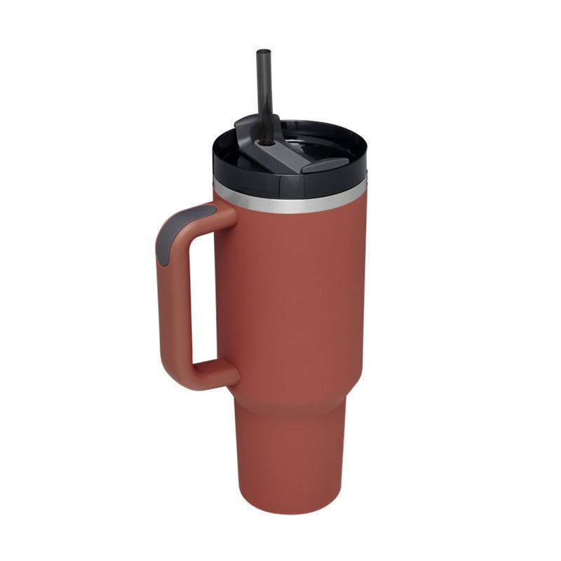 40 Oz Tumbler With Handle Straw Insulated, Stainless Steel Spill Proof Vacuum Coffee Cup Tumbler With Lid Tapered Mug Gifts For Valentine Lover Suitable For Car Gym Office Travel ASKVexperts