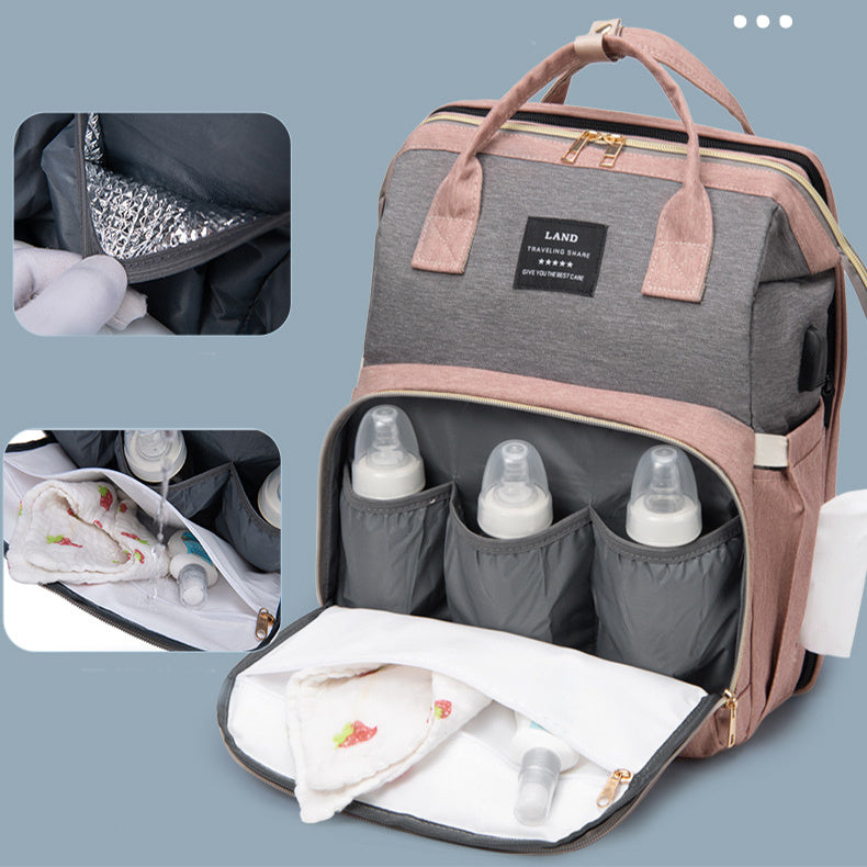 New Mummy Baby Crib Backpack Large Capacity Out Milk Insulated Bag Women ARVASHAA