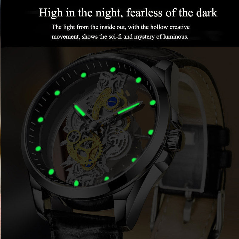 Men Watch Skeleton Automatic Quartz Watch Gold Skeleton Vintage Man Watch Mens Watches Top Brand Luxury ARVASHAA
