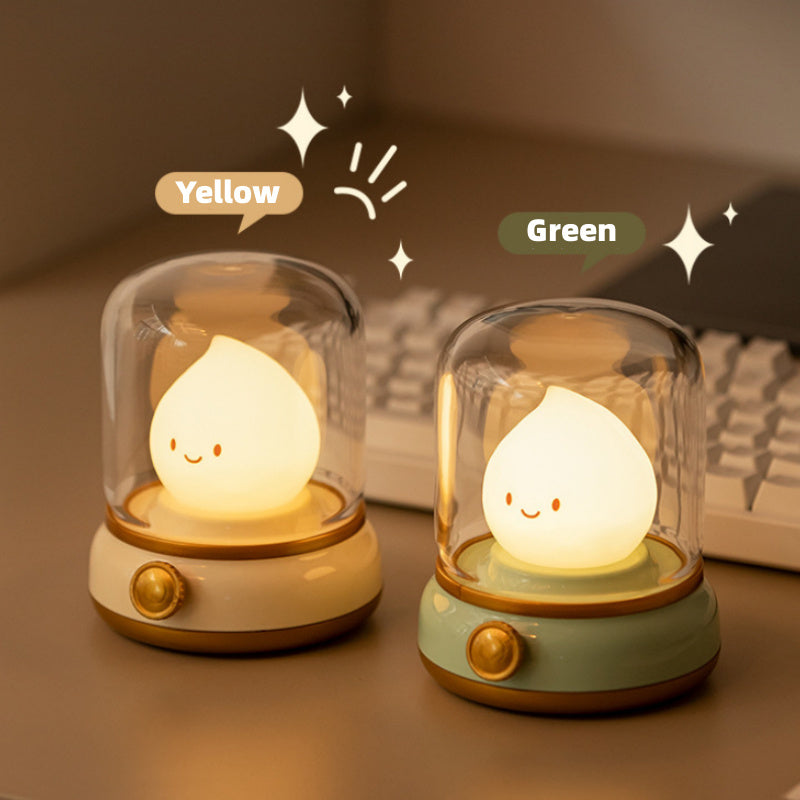 Retro Small Night Lamp Bedroom Mini Desktop LED Cute Night Lamp Creative USB Rechargeable Portable Cartoon Table Lamp For Coffee Bar Hotel Bedroom Home Decor ARVASHA