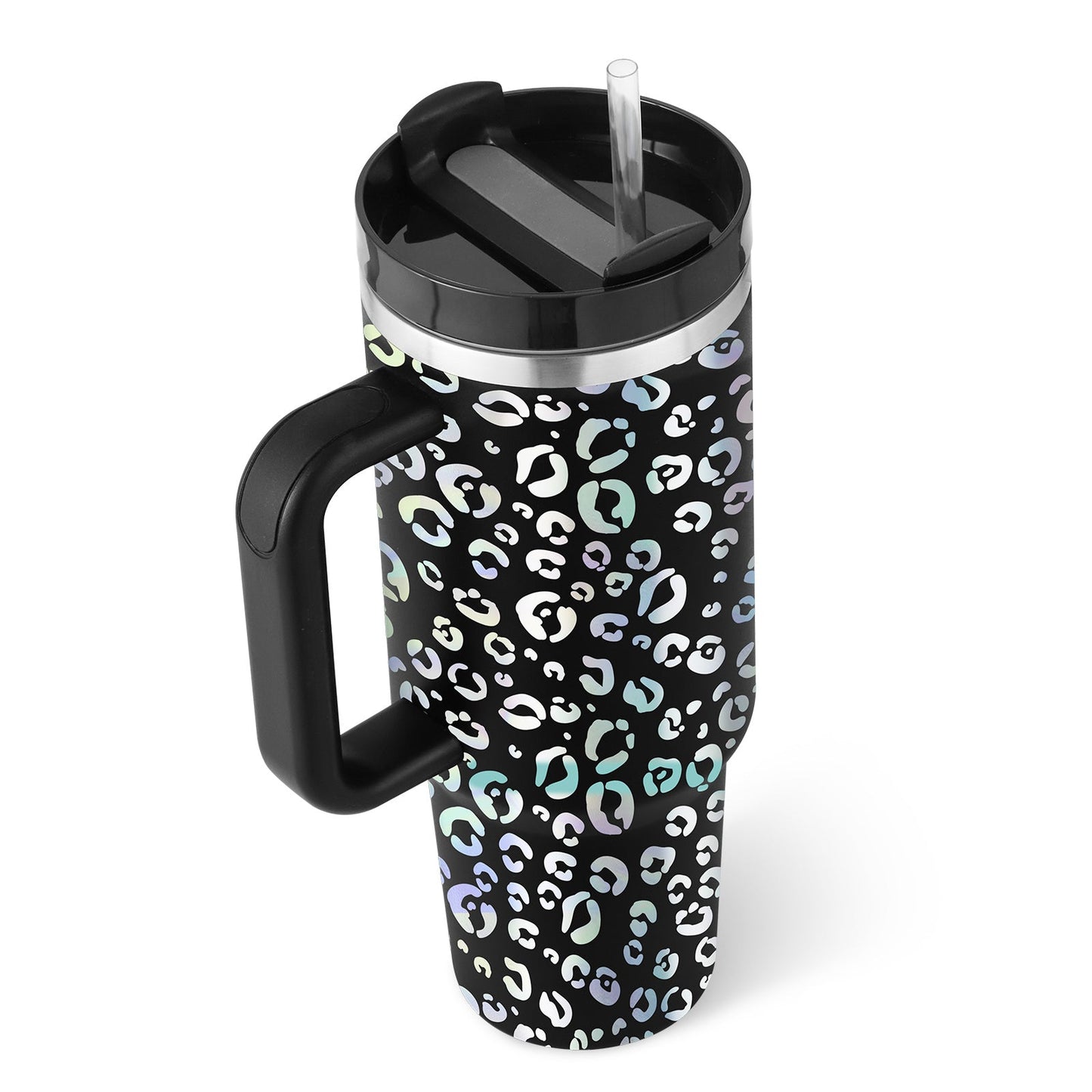 40 Oz Tumbler With Handle Straw Insulated, Stainless Steel Spill Proof Vacuum Coffee Cup Tumbler With Lid Tapered Mug Gifts For Valentine Lover Suitable For Car Gym Office Travel ASKVexperts