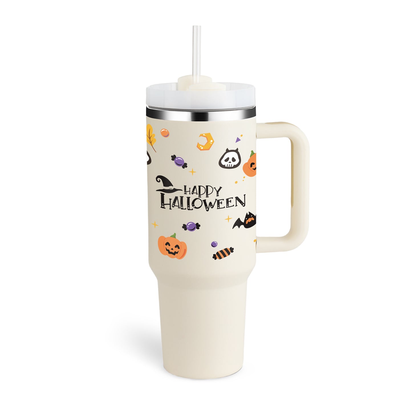 40 Oz Tumbler With Handle Straw Insulated, Stainless Steel Spill Proof Vacuum Coffee Cup Tumbler With Lid Tapered Mug Gifts For Valentine Lover Suitable For Car Gym Office Travel ASKVexperts
