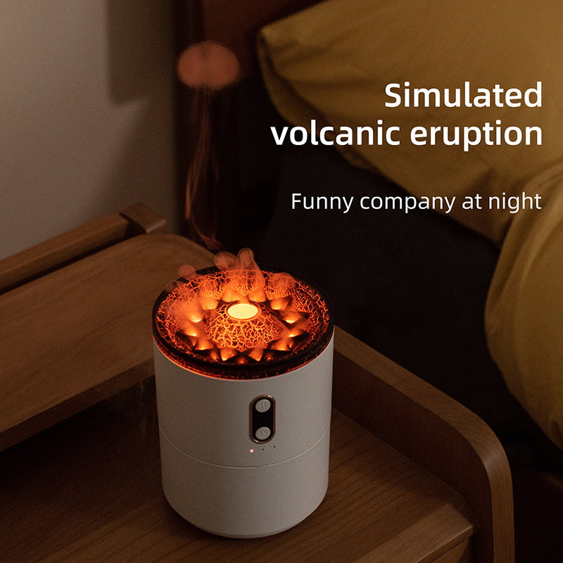 Volcanic Flame Aroma Essential Oil Diffuser USB Portable Jellyfish Air Humidifier Night Light Lamp Fragrance Humidifier ARVASHAA