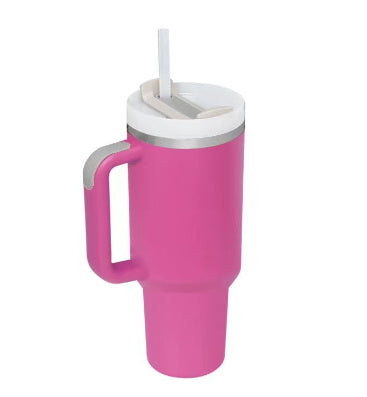 40 Oz Tumbler With Handle Straw Insulated, Stainless Steel Spill Proof Vacuum Coffee Cup Tumbler With Lid Tapered Mug Gifts For Valentine Lover Suitable For Car Gym Office Travel ASKVexperts