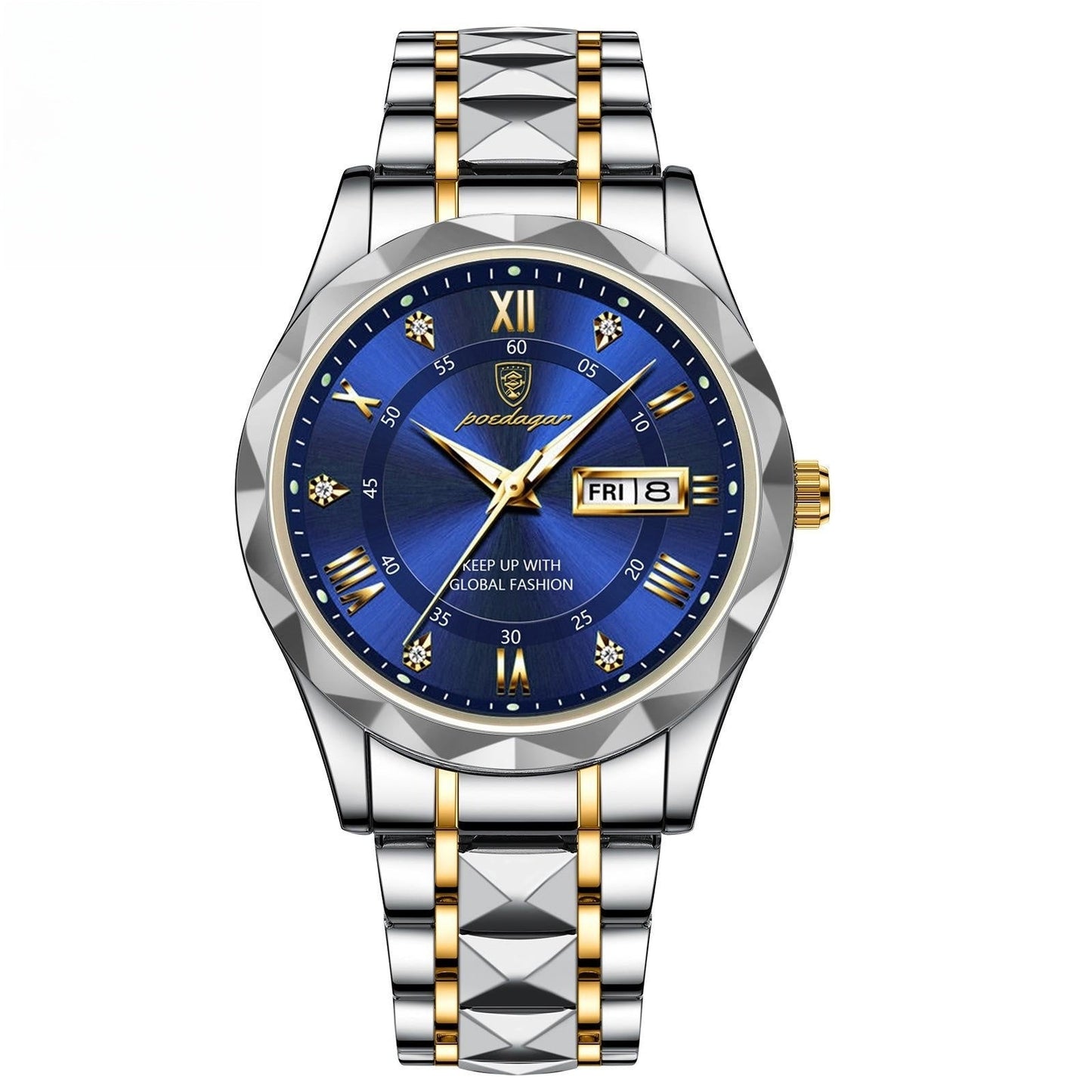 Men’s Waterproof Quartz Watch | Luminous Dial with Double Calendar Display – Durable & Stylish ARVASHAA