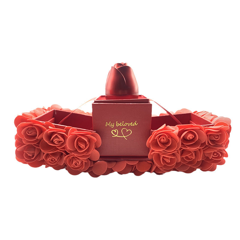 Valentines Day Gift Soap Rose Gift Box Crystal Pendant Necklace Eternal Flower Jewelry Box Set Wedding Birthday Gift For Girlfriend ARVASHAA