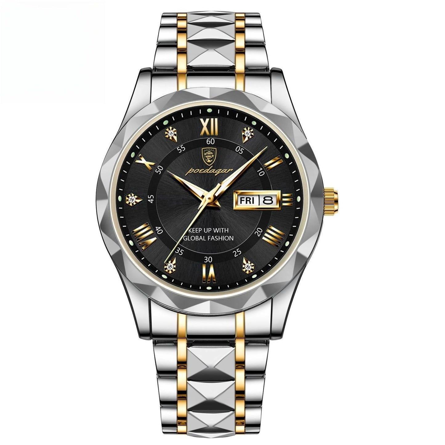 Men’s Waterproof Quartz Watch | Luminous Dial with Double Calendar Display – Durable & Stylish ARVASHAA