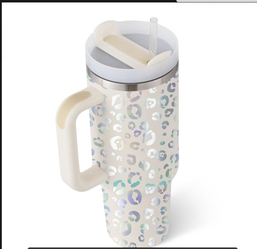 40 Oz Tumbler With Handle Straw Insulated, Stainless Steel Spill Proof Vacuum Coffee Cup Tumbler With Lid Tapered Mug Gifts For Valentine Lover Suitable For Car Gym Office Travel ASKVexperts