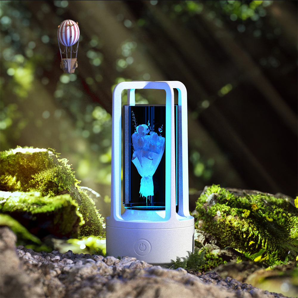 Creative 2 In 1 Audio Acrylic Crystal Lamp And Bluetooth Speaker Valentine's Day Gift Touch Night Lamp ARVASHAA