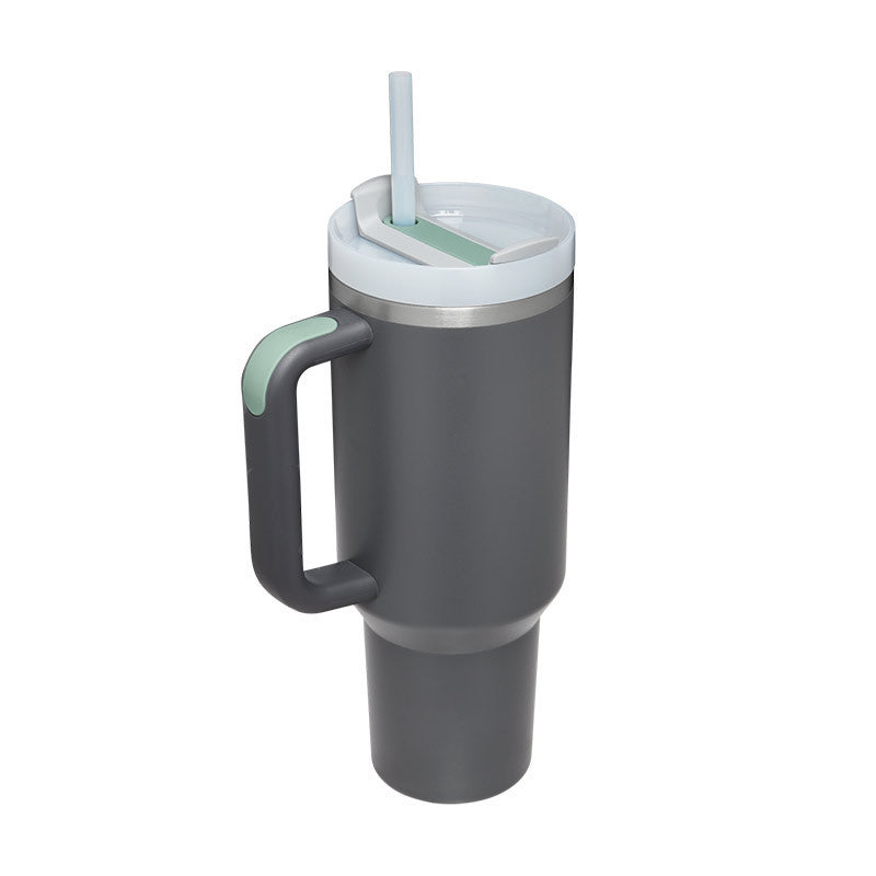 40 Oz Tumbler With Handle Straw Insulated, Stainless Steel Spill Proof Vacuum Coffee Cup Tumbler With Lid Tapered Mug Gifts For Valentine Lover Suitable For Car Gym Office Travel ASKVexperts