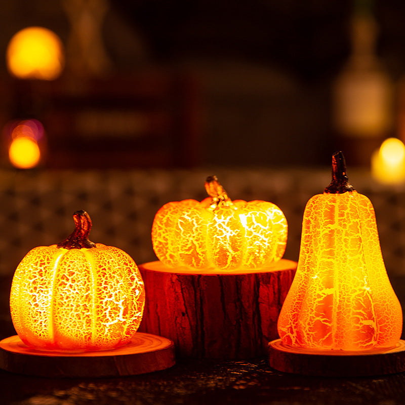 New Halloween Pumpkin Lantern Simulation Pumpkin LED Candle Lamp Resin Luminous Pumpkin ARVASHAA