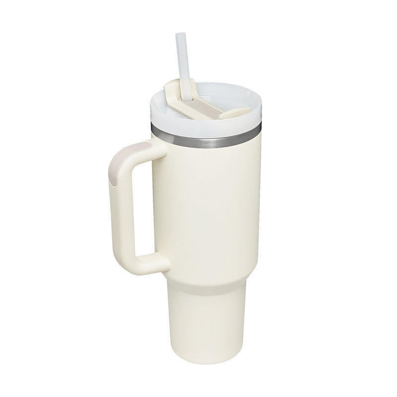 40 Oz Tumbler With Handle Straw Insulated, Stainless Steel Spill Proof Vacuum Coffee Cup Tumbler With Lid Tapered Mug Gifts For Valentine Lover Suitable For Car Gym Office Travel ASKVexperts