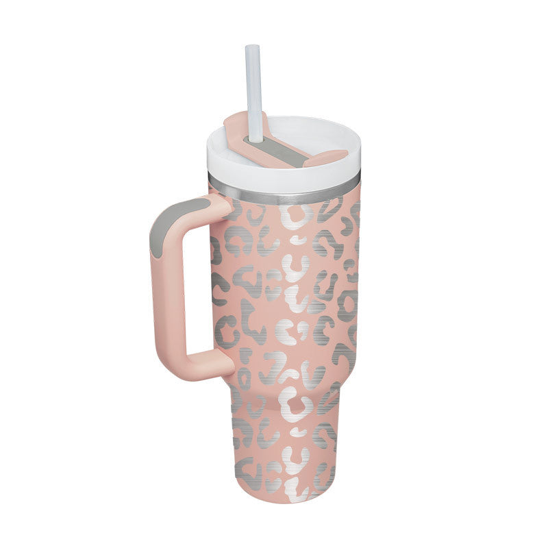 40 Oz Tumbler With Handle Straw Insulated, Stainless Steel Spill Proof Vacuum Coffee Cup Tumbler With Lid Tapered Mug Gifts For Valentine Lover Suitable For Car Gym Office Travel ASKVexperts