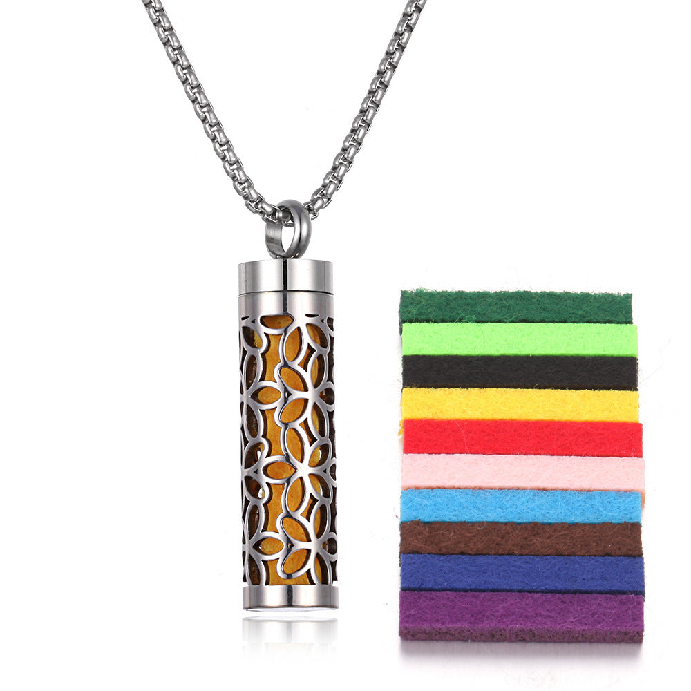 Aromatherapy Pendant Perfume Bottle Essential Oil Titanium Steel ARVASHA