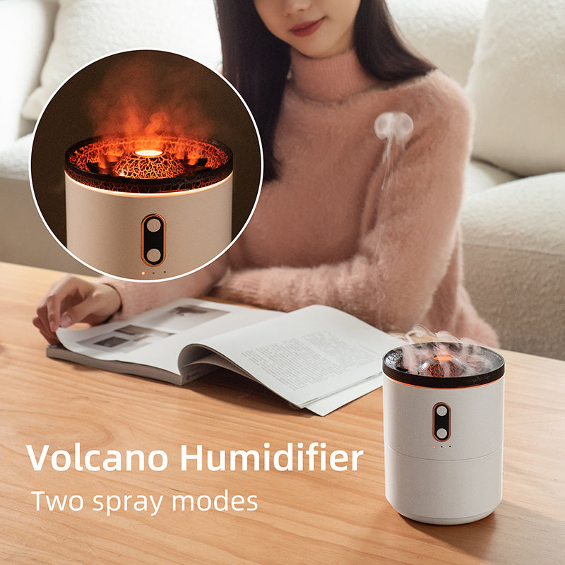 Volcanic Flame Aroma Essential Oil Diffuser USB Portable Jellyfish Air Humidifier Night Light Lamp Fragrance Humidifier ARVASHAA