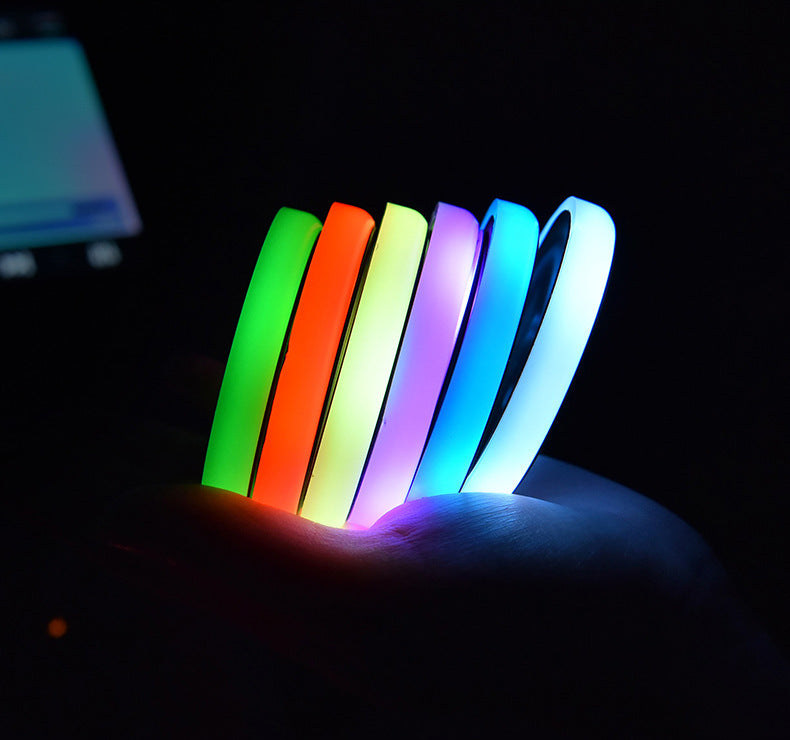 Colorful Cup Holder LED Light-up Coaster Solar & USB Charging Non-slip Coaster Ambient Light For Car Automatically ARVASHAA