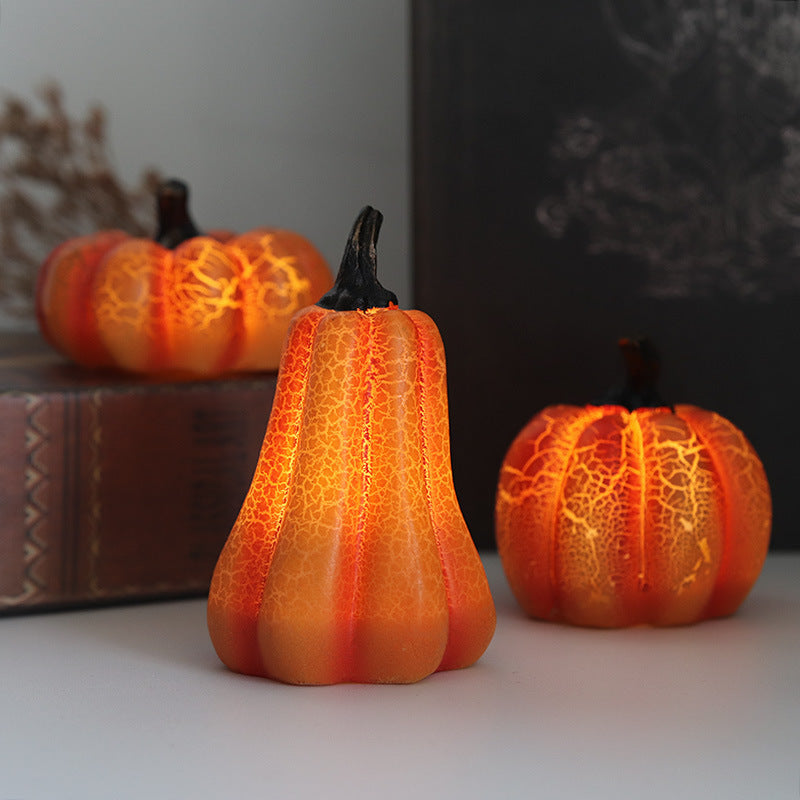 New Halloween Pumpkin Lantern Simulation Pumpkin LED Candle Lamp Resin Luminous Pumpkin ARVASHAA