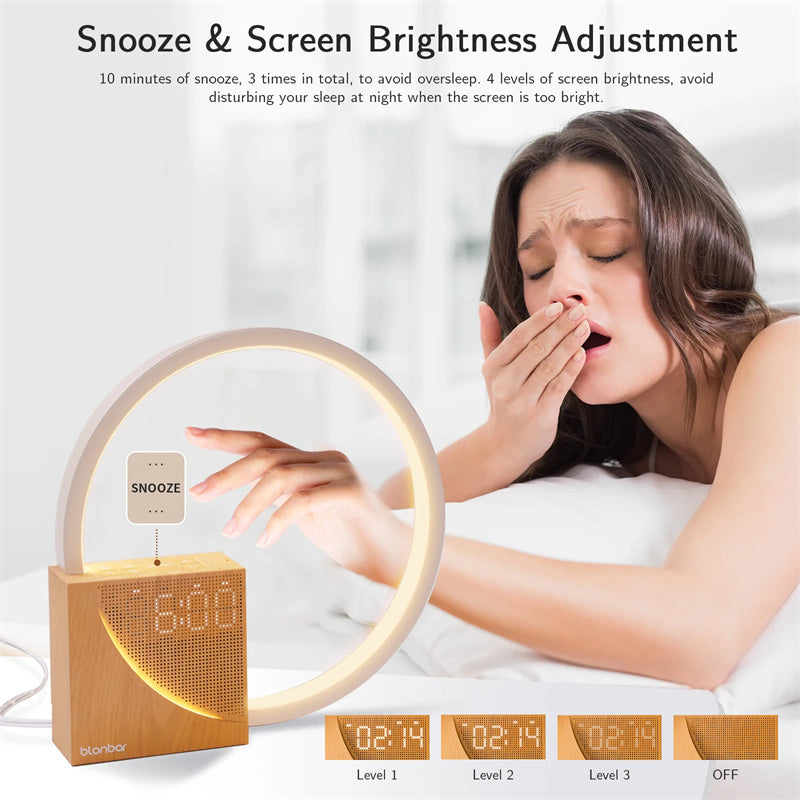 Bedside Lamp Touch Table Lamp With Natural Sounds, Desk Lamp With Alarm Clock, Touch Control 3 Levels Brightness Home Decor ARVASHAA