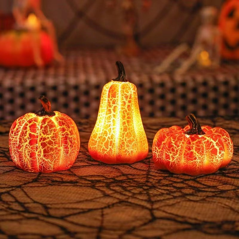 New Halloween Pumpkin Lantern Simulation Pumpkin LED Candle Lamp Resin Luminous Pumpkin ARVASHAA