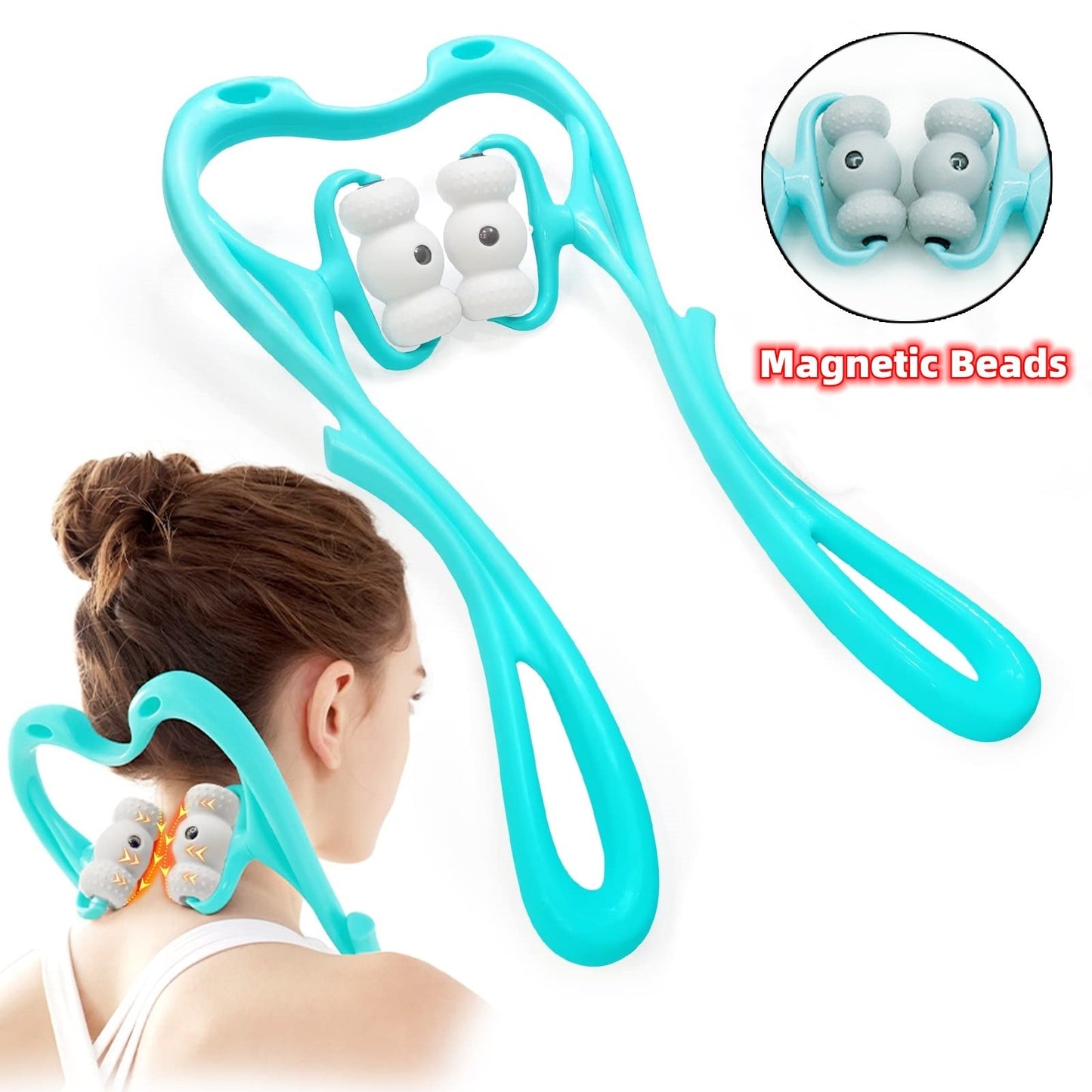 Neck Massager For Pain Relief Deep Tissue 360 Degree Neck Roller With 96 Pressure Point Neckbud Massage Roller For Neck Shoulder Waist Leg Foot Handheld Relaxer Tool ARVASHAA