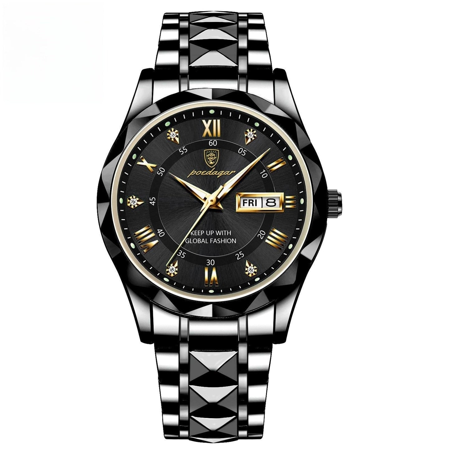 Men’s Waterproof Quartz Watch | Luminous Dial with Double Calendar Display – Durable & Stylish ARVASHAA