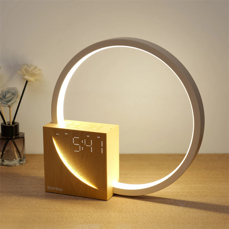 Bedside Lamp Touch Table Lamp With Natural Sounds, Desk Lamp With Alarm Clock, Touch Control 3 Levels Brightness Home Decor ARVASHAA