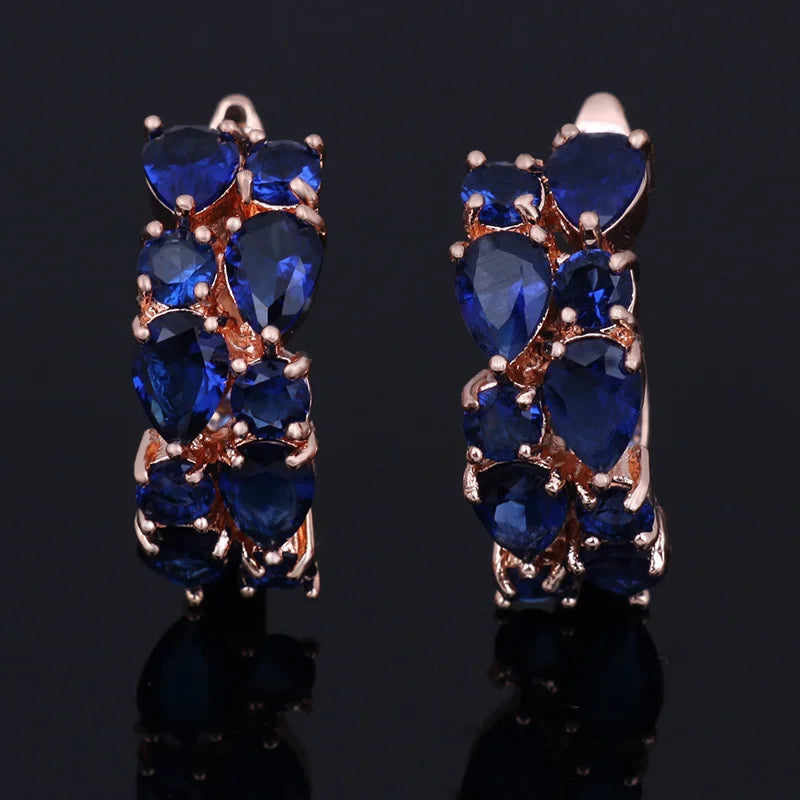 LXOEN 2022 Classic Semi-precious Stone Stud Earrings for Women Silver Color Round Studs Ear Jewelry brinco Gift bijoux ARVASHAA