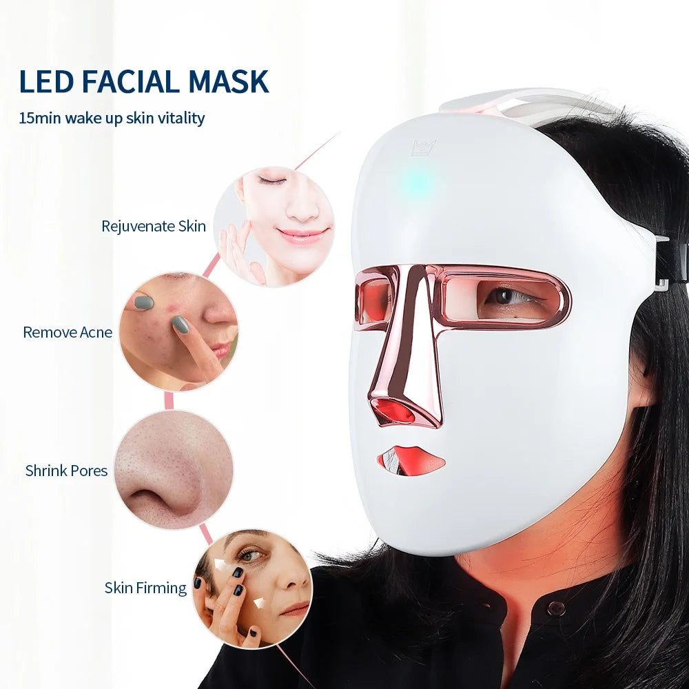Wireless 7 Colors Face LED Mask Photon Facal Beauty Mask Skin Rejuvenation Anti Acne Repair Skin Tightening Anti Aging Skin Care ASKVexperts