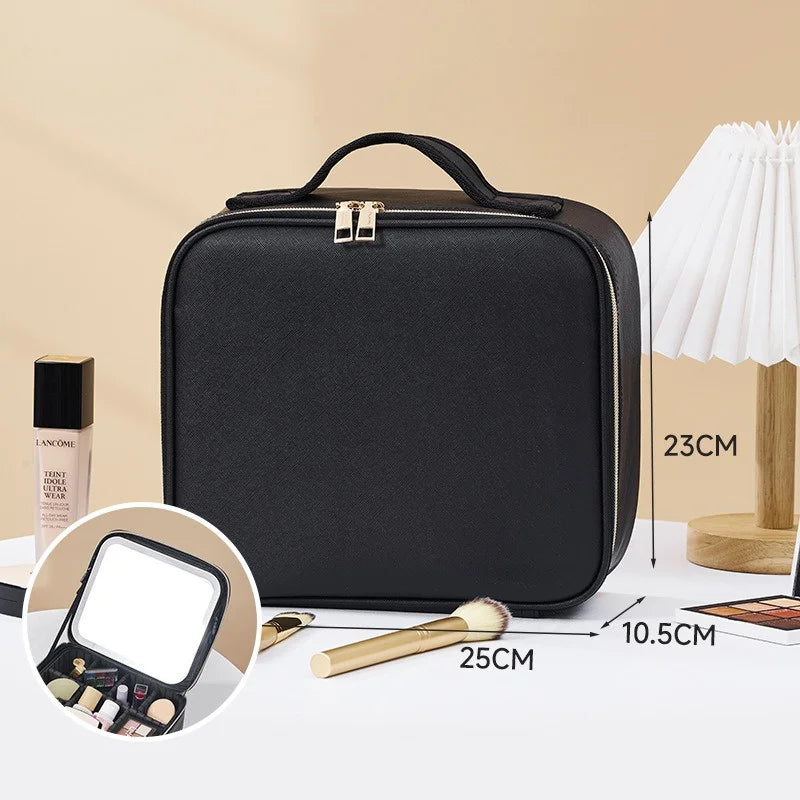 LED Cosmetic Case with Lights and Mirror Cosmetic Bag Large Capacity Premium Feeling Cosmetic Bag Luxury makeup bag ASKVexperts