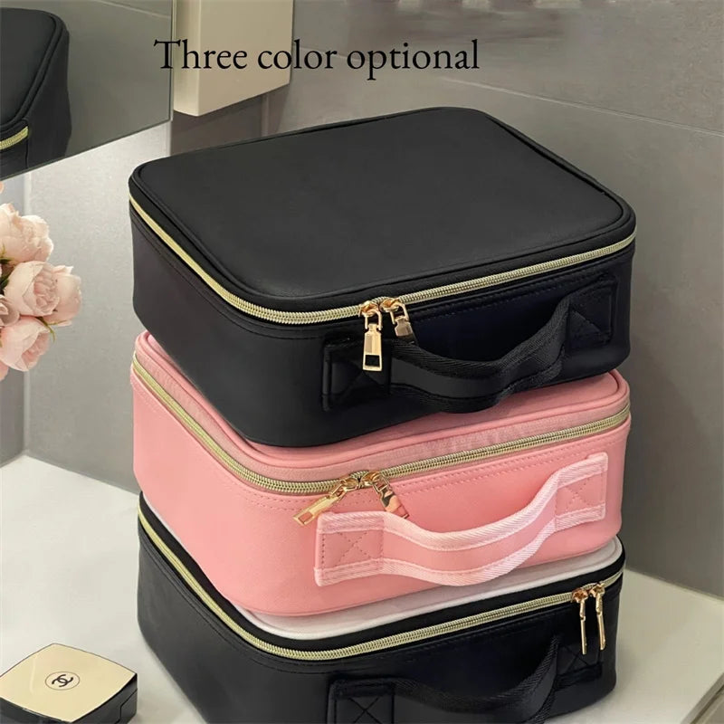 LED Cosmetic Case with Lights and Mirror Cosmetic Bag Large Capacity Premium Feeling Cosmetic Bag Luxury makeup bag ASKVexperts
