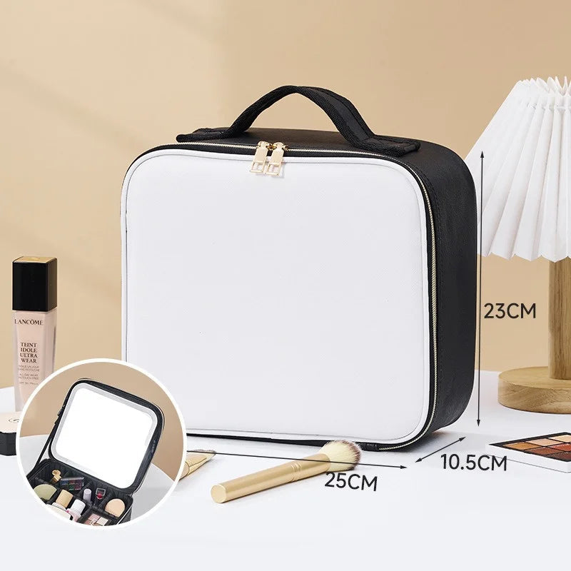 LED Cosmetic Case with Lights and Mirror Cosmetic Bag Large Capacity Premium Feeling Cosmetic Bag Luxury makeup bag ASKVexperts