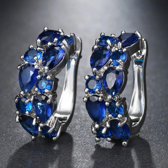 LXOEN 2022 Classic Semi-precious Stone Stud Earrings for Women Silver Color Round Studs Ear Jewelry brinco Gift bijoux ARVASHAA