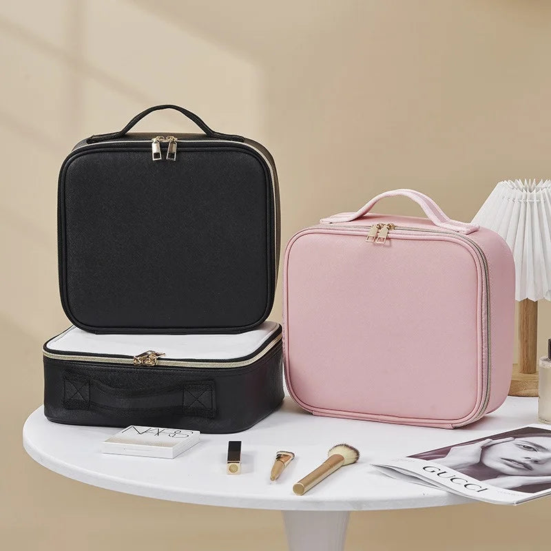 LED Cosmetic Case with Lights and Mirror Cosmetic Bag Large Capacity Premium Feeling Cosmetic Bag Luxury makeup bag ASKVexperts