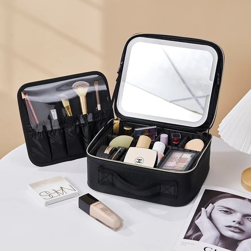 LED Cosmetic Case with Lights and Mirror Cosmetic Bag Large Capacity Premium Feeling Cosmetic Bag Luxury makeup bag ASKVexperts